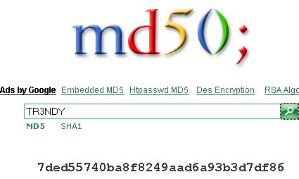 Decodifica MD5 Codifica Password
